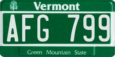 VT license plate AFG799
