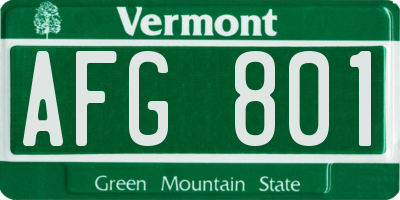 VT license plate AFG801