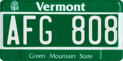 VT license plate AFG808