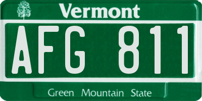 VT license plate AFG811