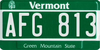 VT license plate AFG813