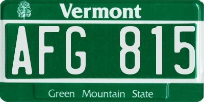 VT license plate AFG815