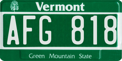 VT license plate AFG818