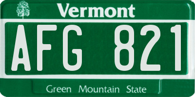 VT license plate AFG821