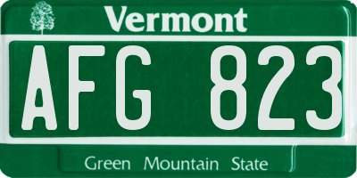 VT license plate AFG823