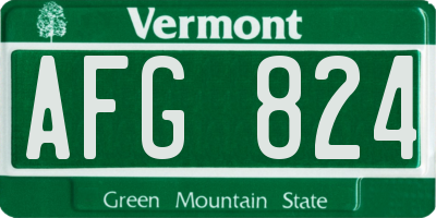 VT license plate AFG824