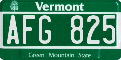 VT license plate AFG825