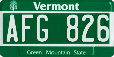 VT license plate AFG826