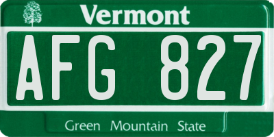 VT license plate AFG827