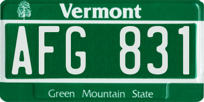 VT license plate AFG831