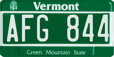 VT license plate AFG844
