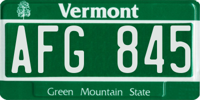 VT license plate AFG845