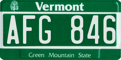 VT license plate AFG846