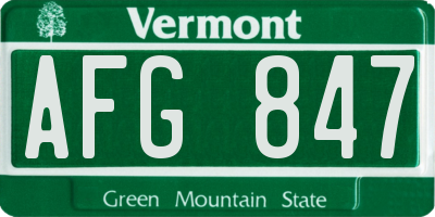 VT license plate AFG847