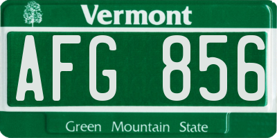 VT license plate AFG856