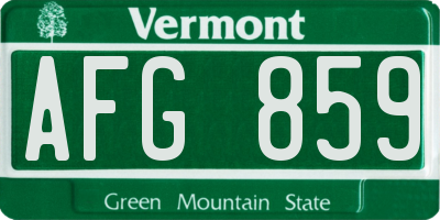 VT license plate AFG859