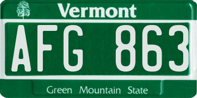 VT license plate AFG863
