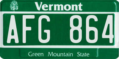 VT license plate AFG864