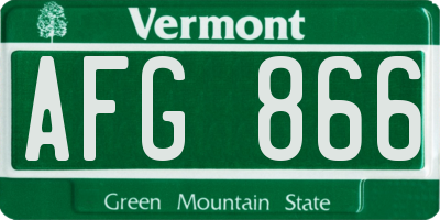 VT license plate AFG866
