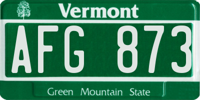 VT license plate AFG873