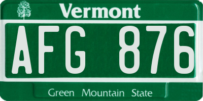 VT license plate AFG876