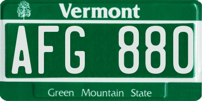 VT license plate AFG880