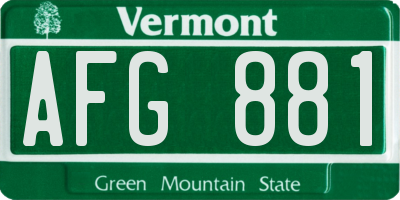 VT license plate AFG881