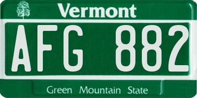 VT license plate AFG882