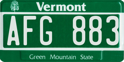 VT license plate AFG883