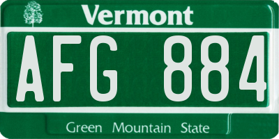 VT license plate AFG884