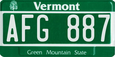 VT license plate AFG887