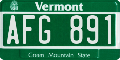 VT license plate AFG891