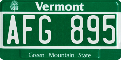 VT license plate AFG895