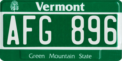 VT license plate AFG896