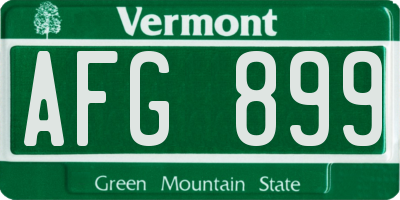 VT license plate AFG899
