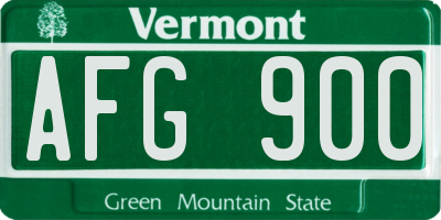 VT license plate AFG900