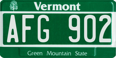 VT license plate AFG902