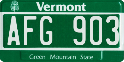 VT license plate AFG903