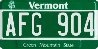 VT license plate AFG904