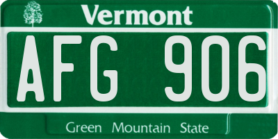 VT license plate AFG906