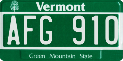 VT license plate AFG910