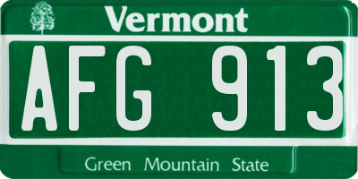VT license plate AFG913