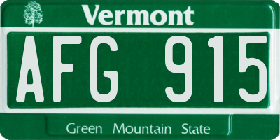 VT license plate AFG915