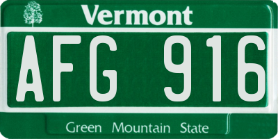 VT license plate AFG916