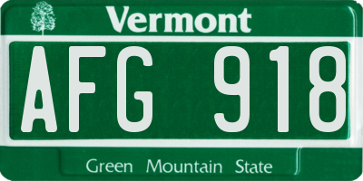VT license plate AFG918