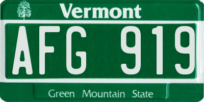 VT license plate AFG919