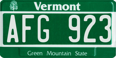 VT license plate AFG923