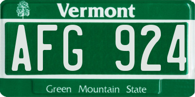 VT license plate AFG924