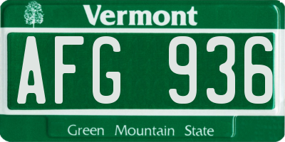 VT license plate AFG936