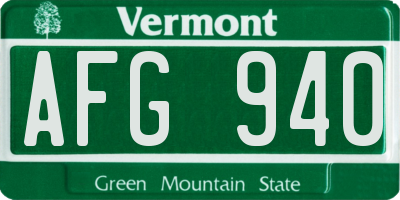 VT license plate AFG940